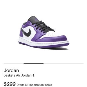 Nike Big Kids GS Air Jordan 1 Elevate Low purple and white Sneakers Size 6.5Y